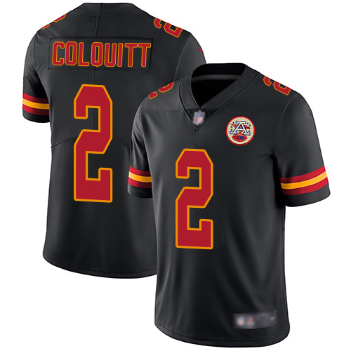 Youth Kansas City Chiefs #2 Colquitt Dustin Limited Black Rush Vapor Untouchable Football Nike NFL Jersey